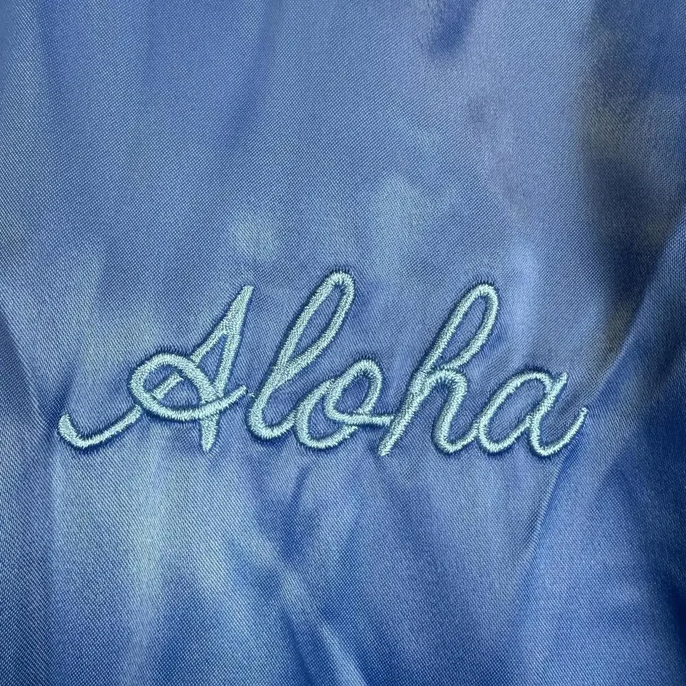 Disney Stitch Blue Bomber Jacket Embroidery Hawaii Unisex Adult Medium